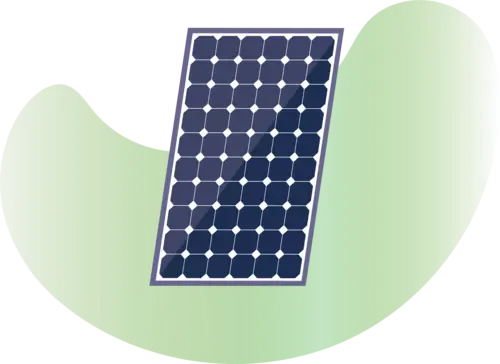 Panneaux photovoltaïque sur fond vert